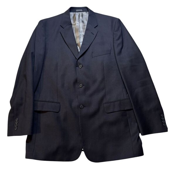 J. Ferrar Blazer Suit Jacket Gray/Black 42 Long 3 Button Double Vent Career - Picture 1 of 8